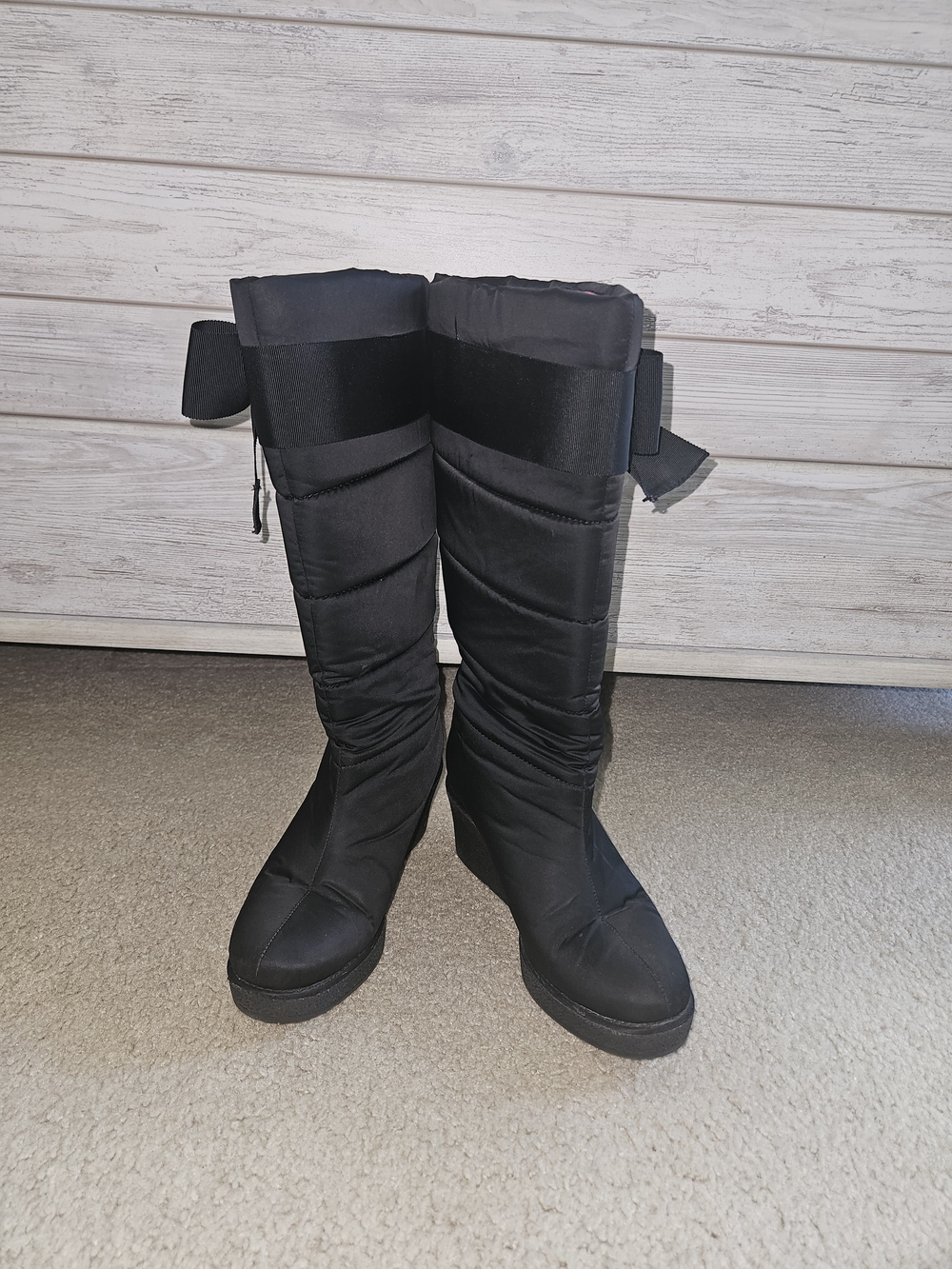 Kate Spade Black Quilted Tall Knee Boots